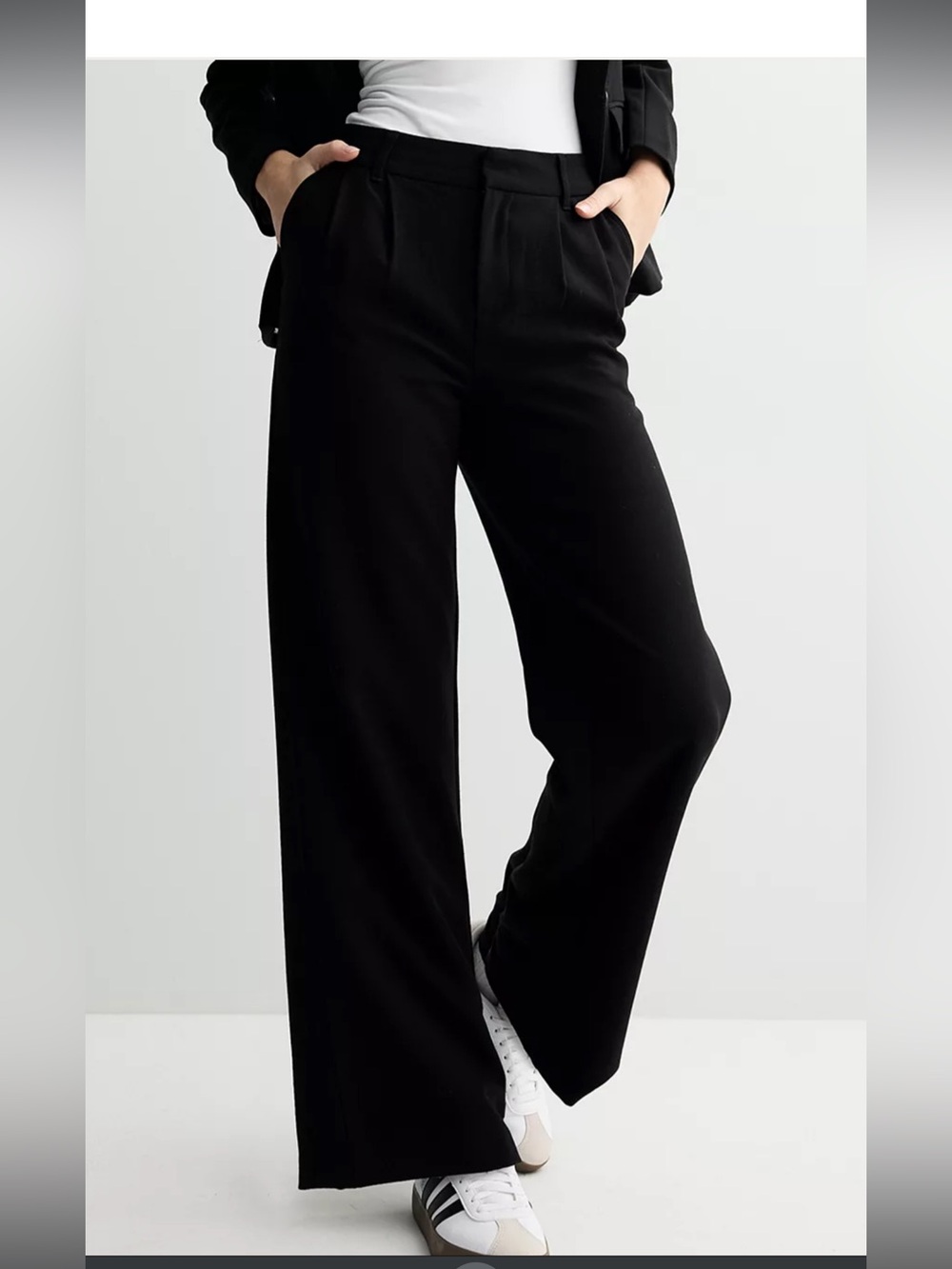 Rafaella Black Wide-Leg Dress Pants